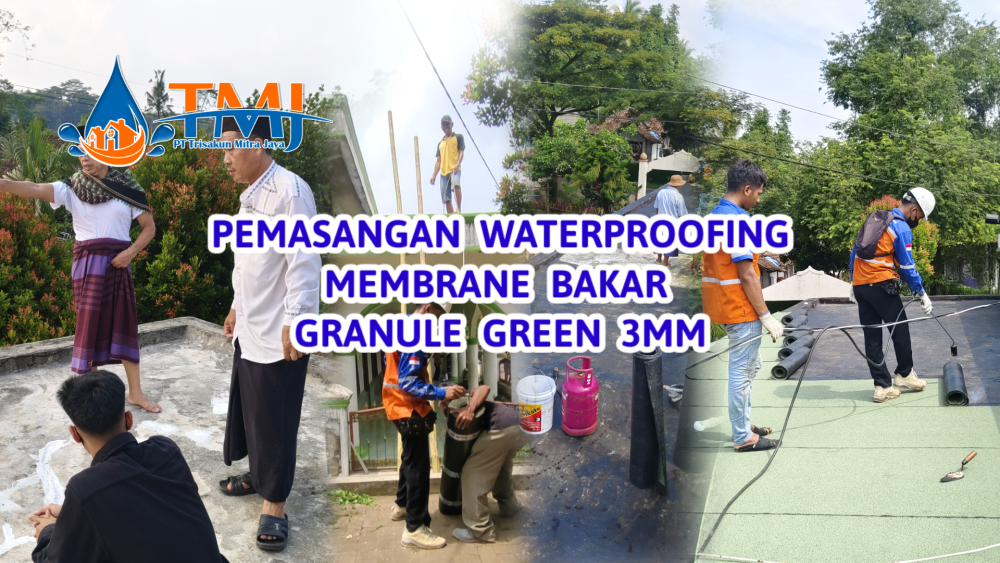Pemasangan waterproofing Membran Bakar